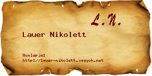 Lauer Nikolett névjegykártya